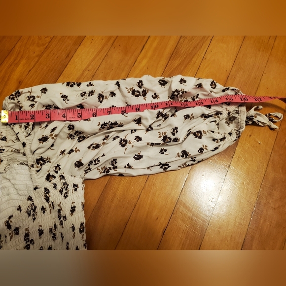 Faithfull the Brand Paola Floral-Print Shirred Midi Dress. White, brown. Boho. S - Picture 13 of 14